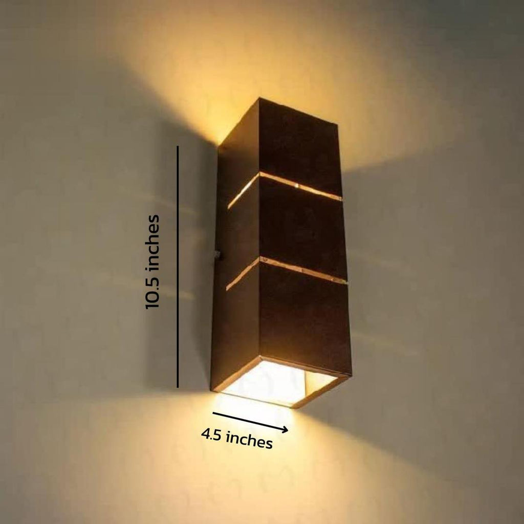 3D Wooden Wall Lamp Brown Golden Modern Design